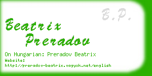 beatrix preradov business card